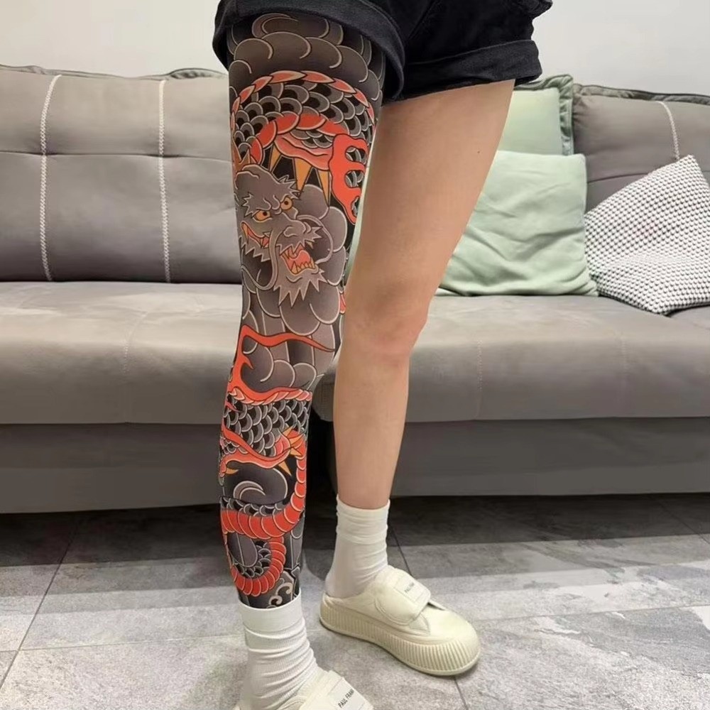 Full Leg Fake Tattoo Socks Pri – Fishing Socks recenzja i cena