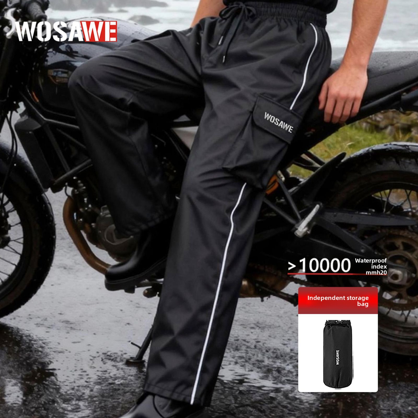 WOSAWE Motorcycle Rain Pants R – Fishing Pants Waterproof recenzja i cena