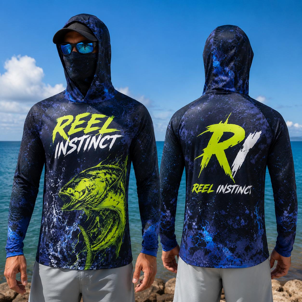 Fishing Hoodie Shirt Men Long  – Fishing Mask Sun Protection recenzja i cena