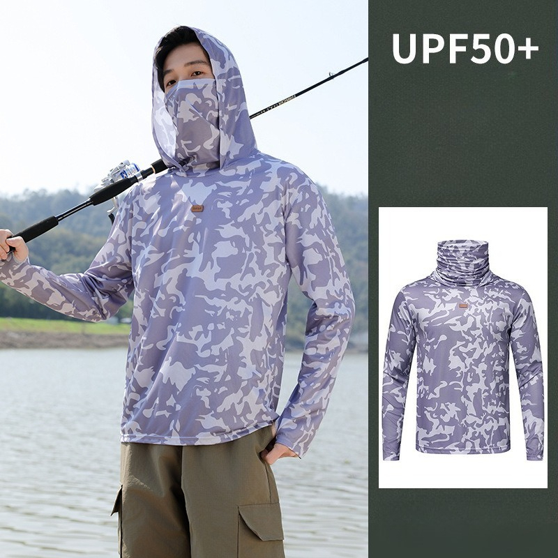 Fishing Shirt Hooded Men Sunsc – Fishing Mask Sun Protection recenzja i cena