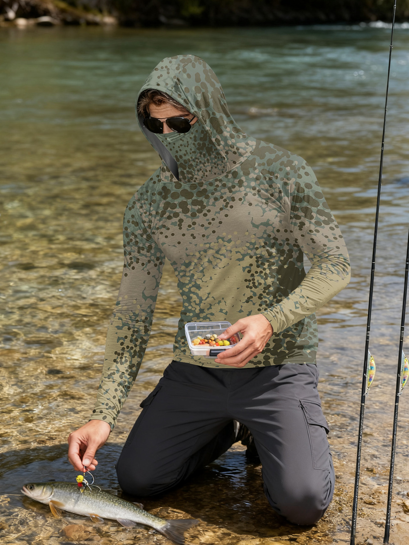 Men's Fishing Hooded Long-Slee – Fishing Shirt Uv Protection recenzja i cena