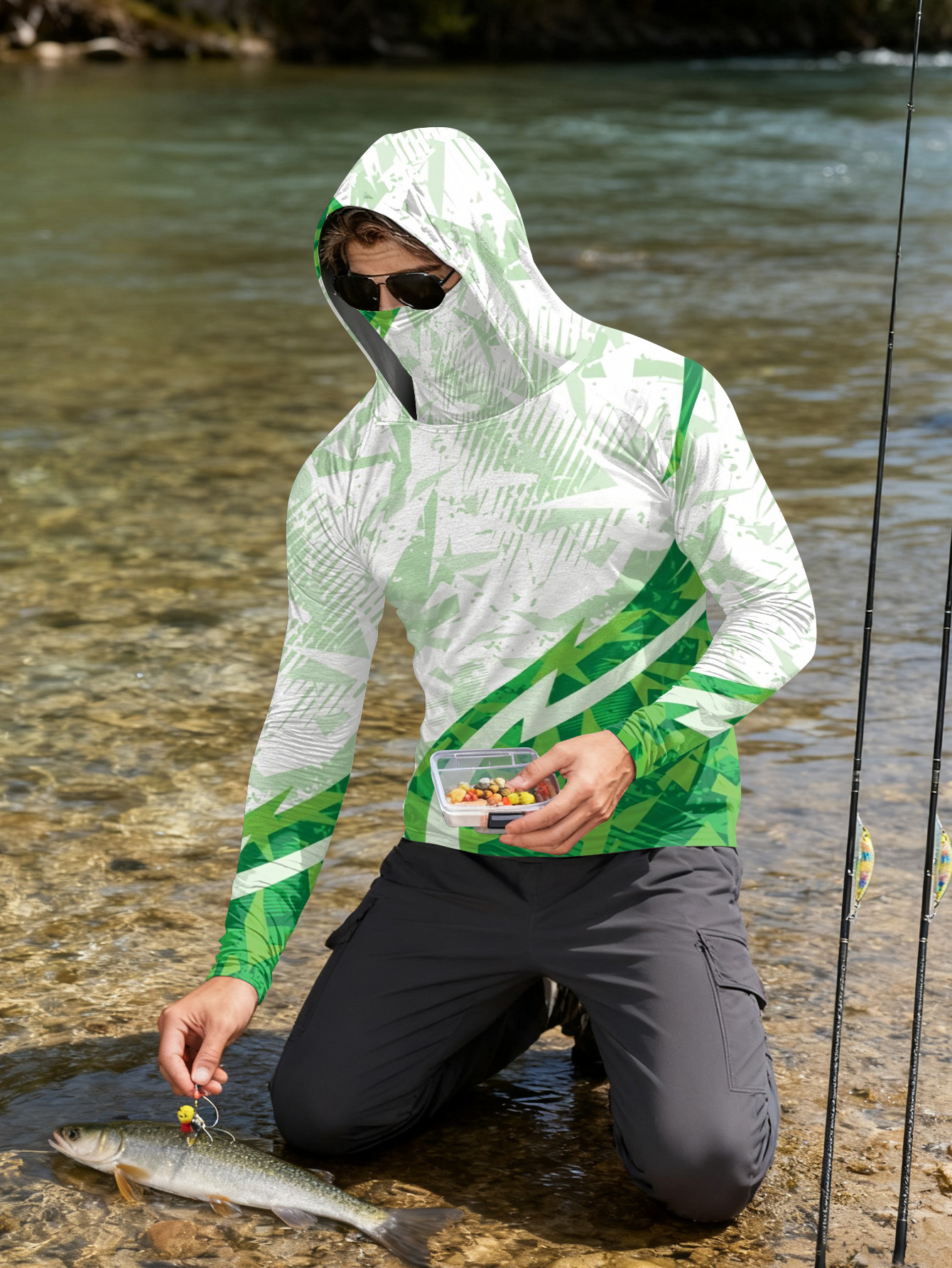 Men's Fishing Hooded Long-Slee – Fishing Shirt Uv Protection recenzja i cena