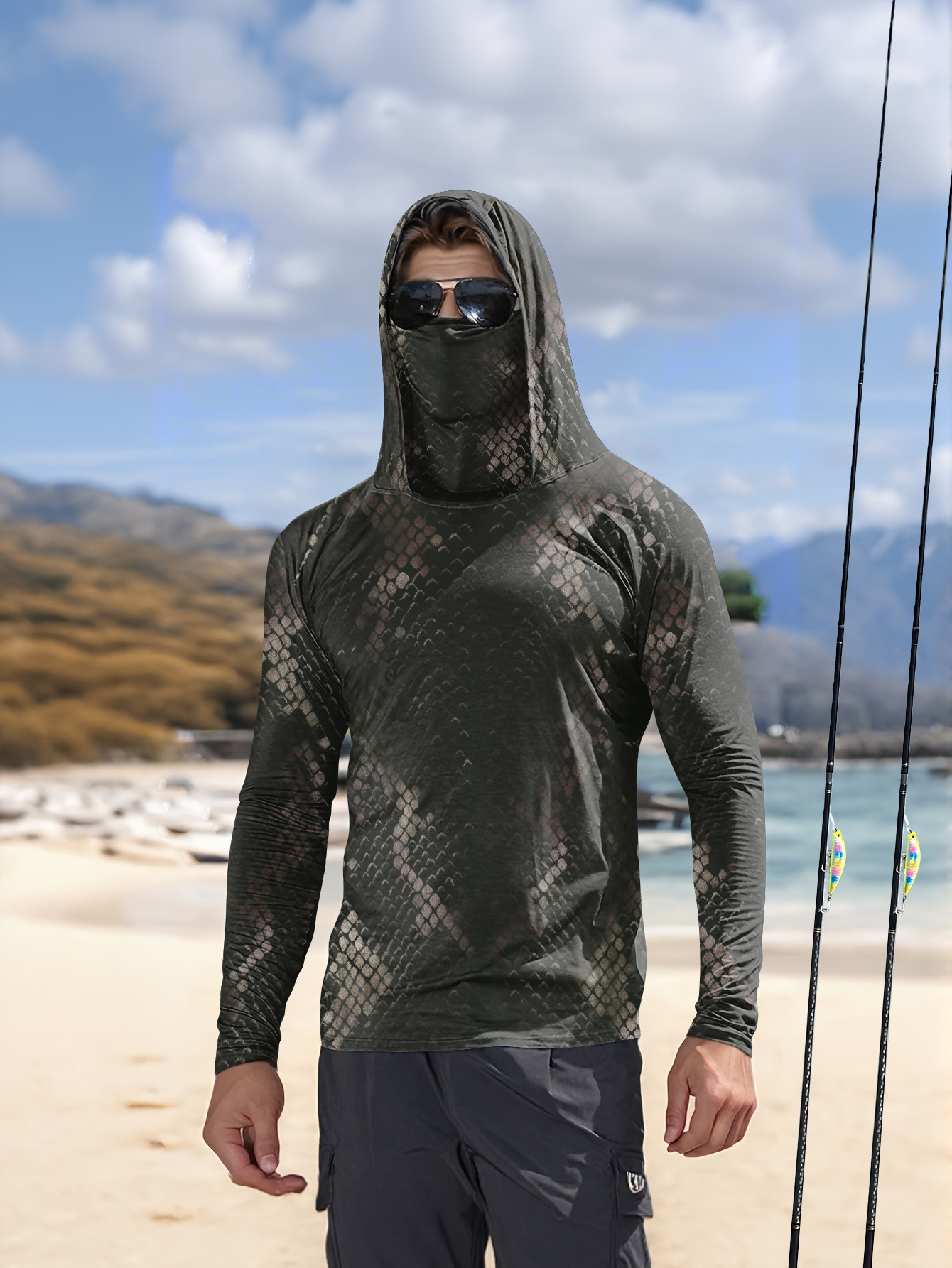 Men's Fishing Hooded Long-Slee – Fishing Shirt Uv Protection recenzja i cena