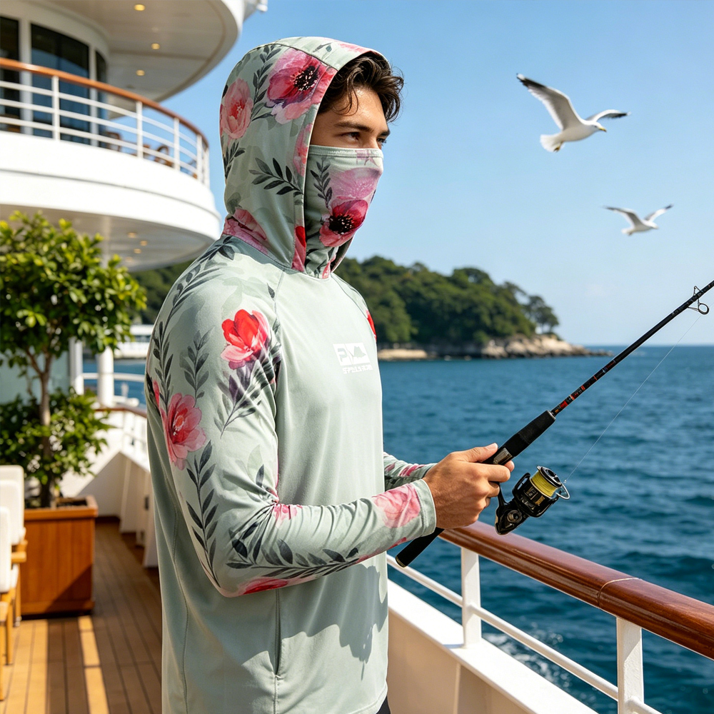 UPF50+ Men's Fishing Hoodie Wi – Fishing Mask Sun Protection recenzja i cena