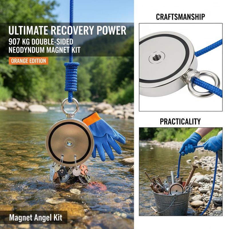 Magnet Fishing Kit, 2000 LBS/9 – Fishing Gloves recenzja i cena