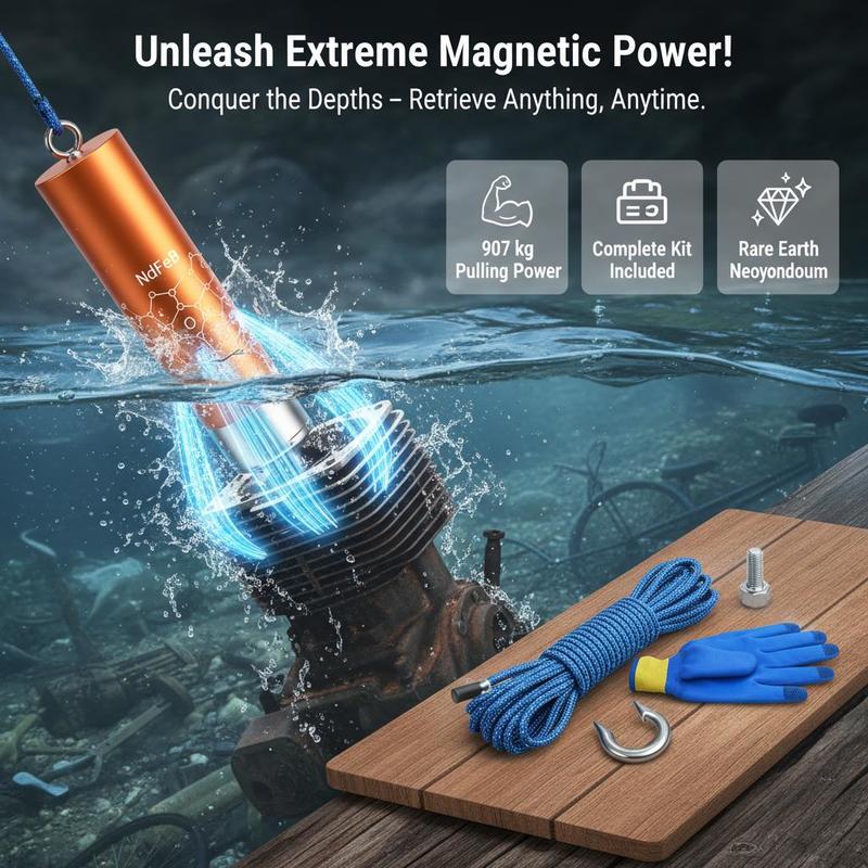 Magnet Fishing Kit, 2000 LBS/9 – Fishing Gloves recenzja i cena
