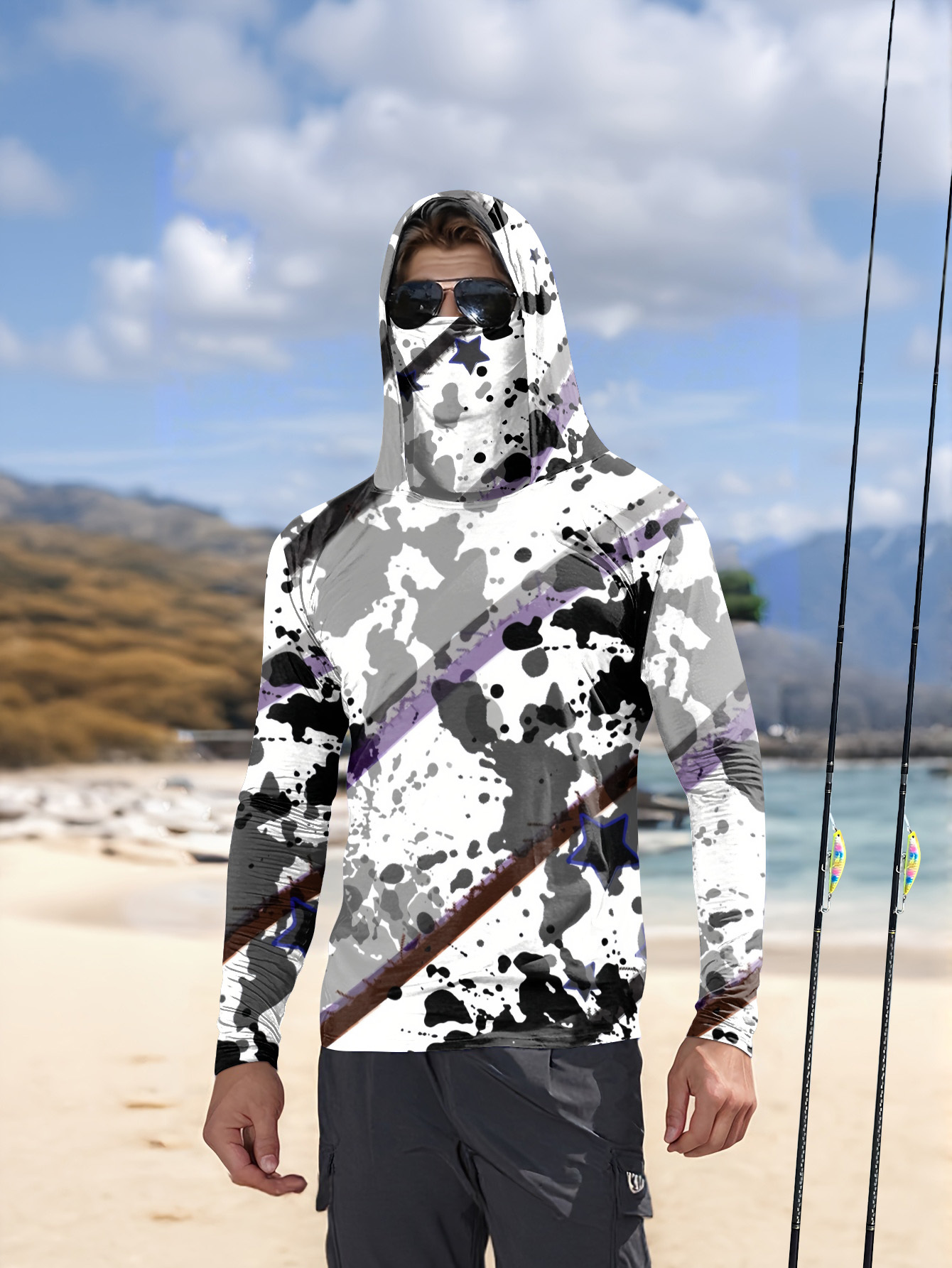 Men Hood Fishing Shirt long sl – Fishing Shirt Uv Protection recenzja i cena