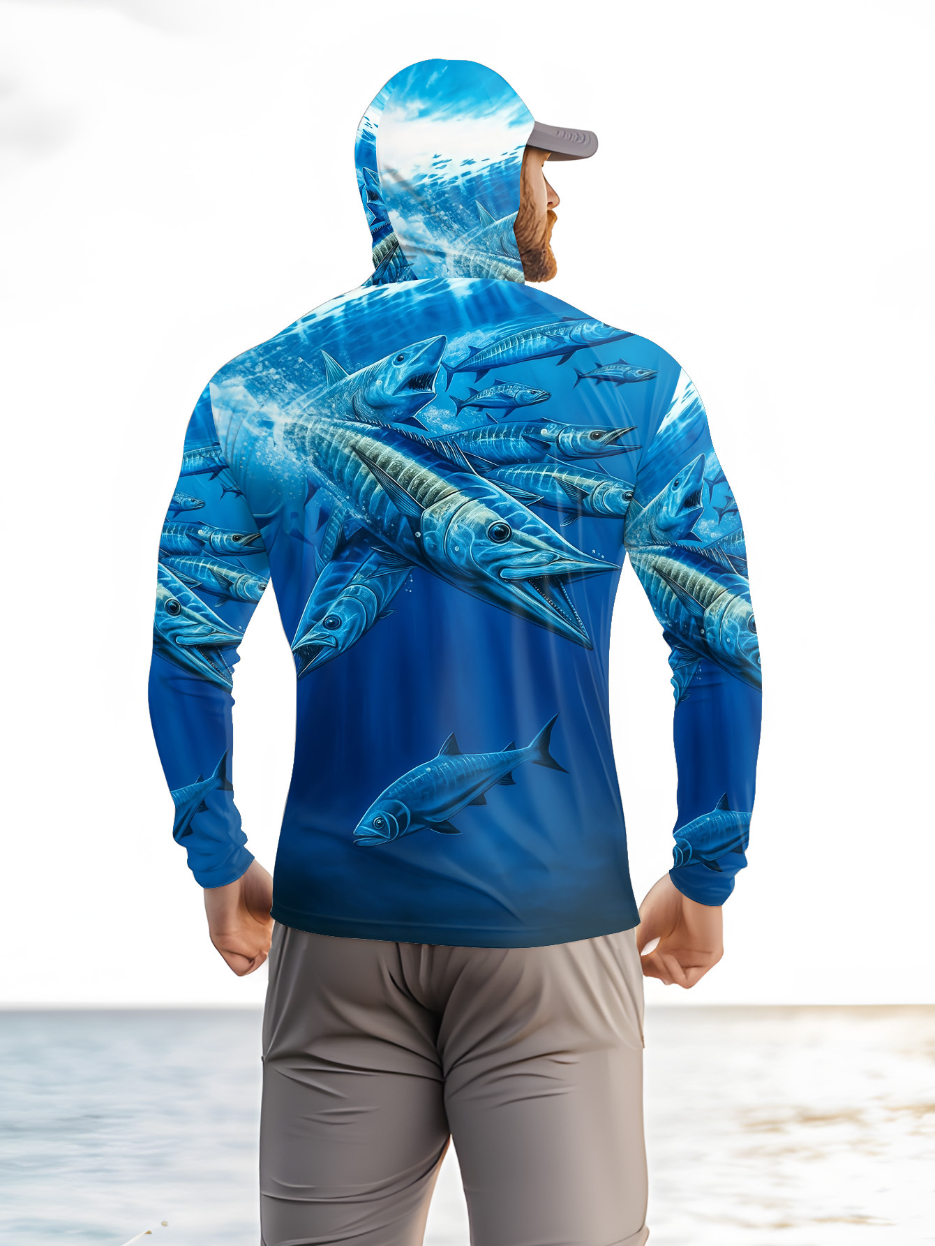 Men Hood Fishing Shirt long sl – Fishing Shirt Uv Protection recenzja i cena
